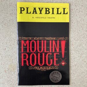 Silver Seal Opening Night Playbill Moulin Rouge! KAREN OLIVO AARON TVEIT 2019